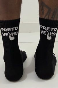 Meia cano alto Preto Velho