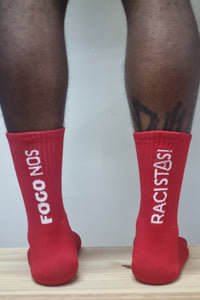 Meia cano alto Fogo nos Racistas