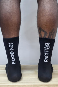 Meia cano alto Fogo nos Racistas